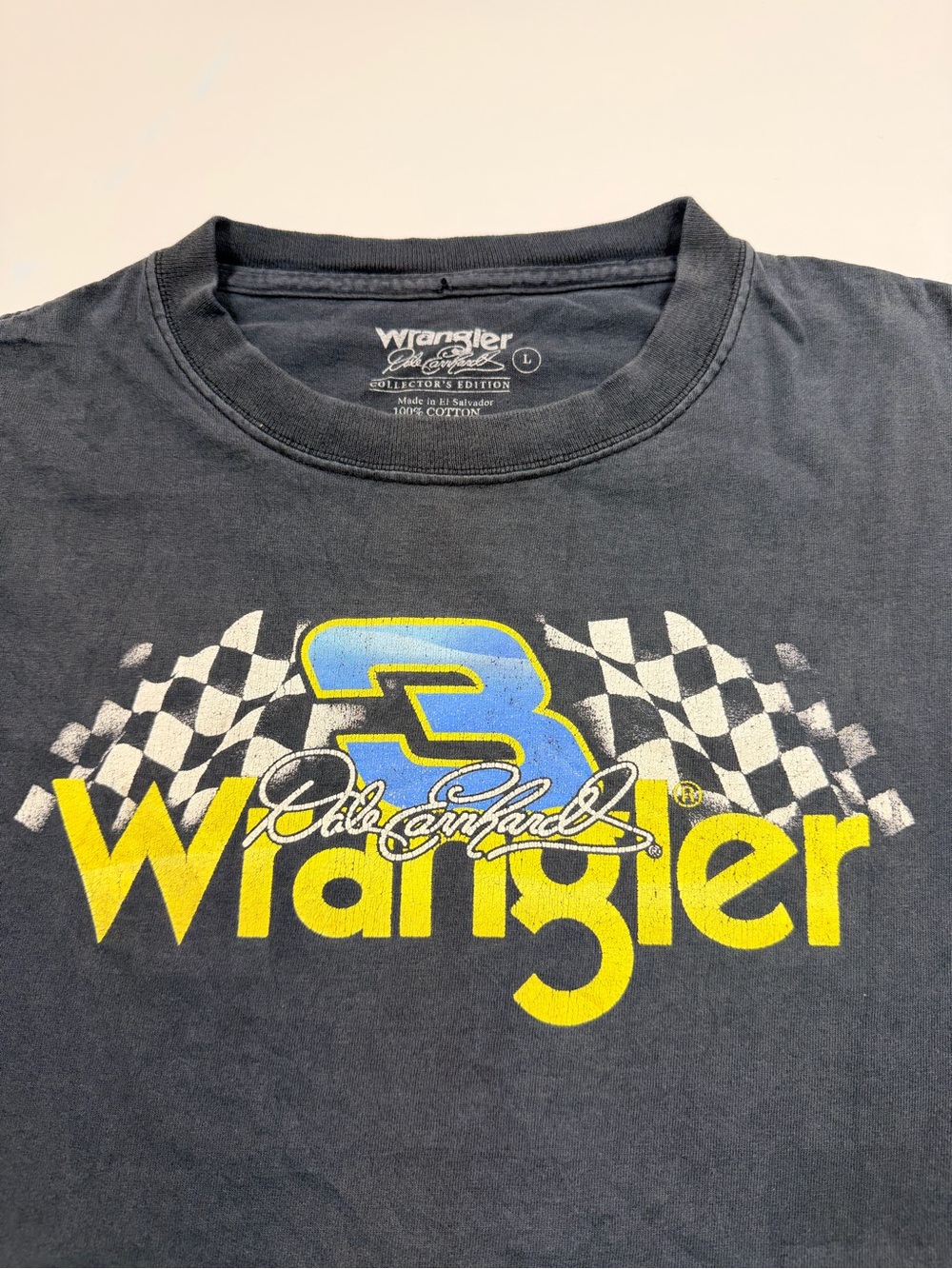 Wrangler Dale Earnhardt Men’s Black Graphic Logo Tee original size L - Picture 2 of 5
